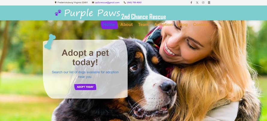 Purple Paws 2nd Chance Rescue Logo